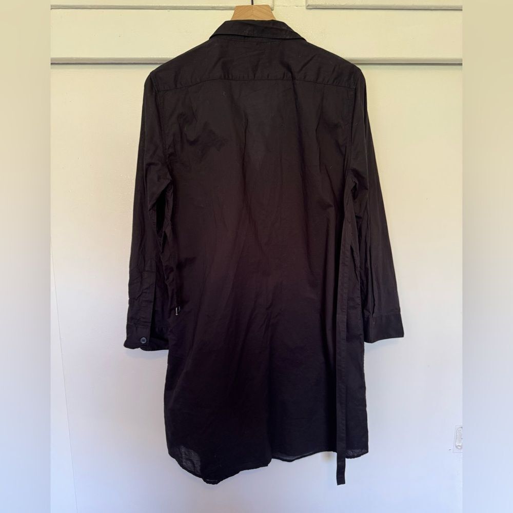 Norma Kamali Black Mini Shirt Dress Medium - Picture 3 of 7